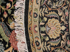 handmade Traditional Nagi Black Gold Hand Knotted ROUND 100% WOOL area rug 8x8