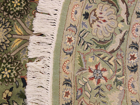 handmade Traditional Nagi Green Gray Hand Knotted ROUND 100% WOOL area rug 6x6