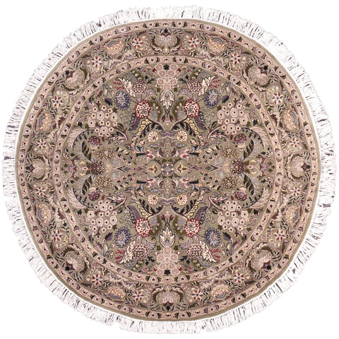 handmade Traditional Nagi Green Gray Hand Knotted ROUND 100% WOOL area rug 6' x 6'