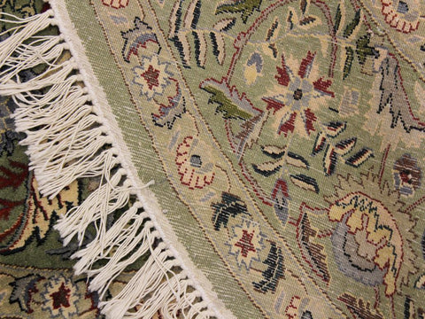 handmade Traditional Nagi Green Grey Hand Knotted ROUND 100% WOOL area rug 6x6