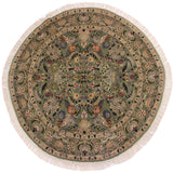 handmade Traditional Nagi Green Grey Hand Knotted ROUND 100% WOOL area rug 6x6