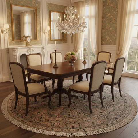 Nagi Pak-Persian Orpha Green/Grey Wool Round - 5'11'' x 5'11''