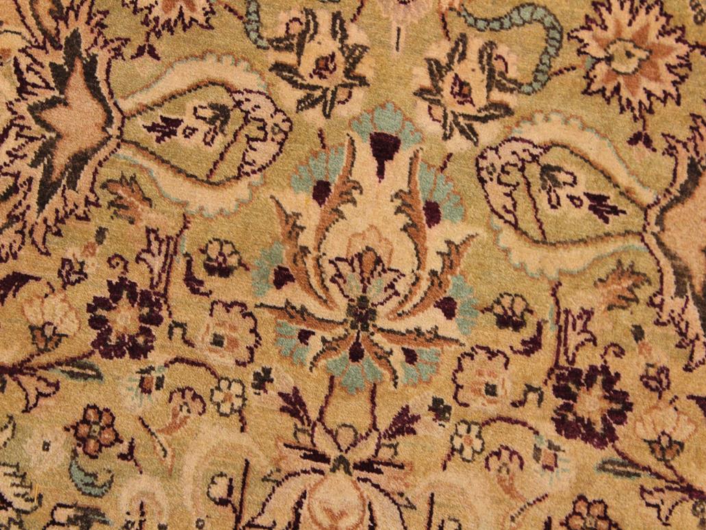 handmade Traditional Kashan Gold Red Hand Knotted ROUND 100% WOOL area rug 8x8