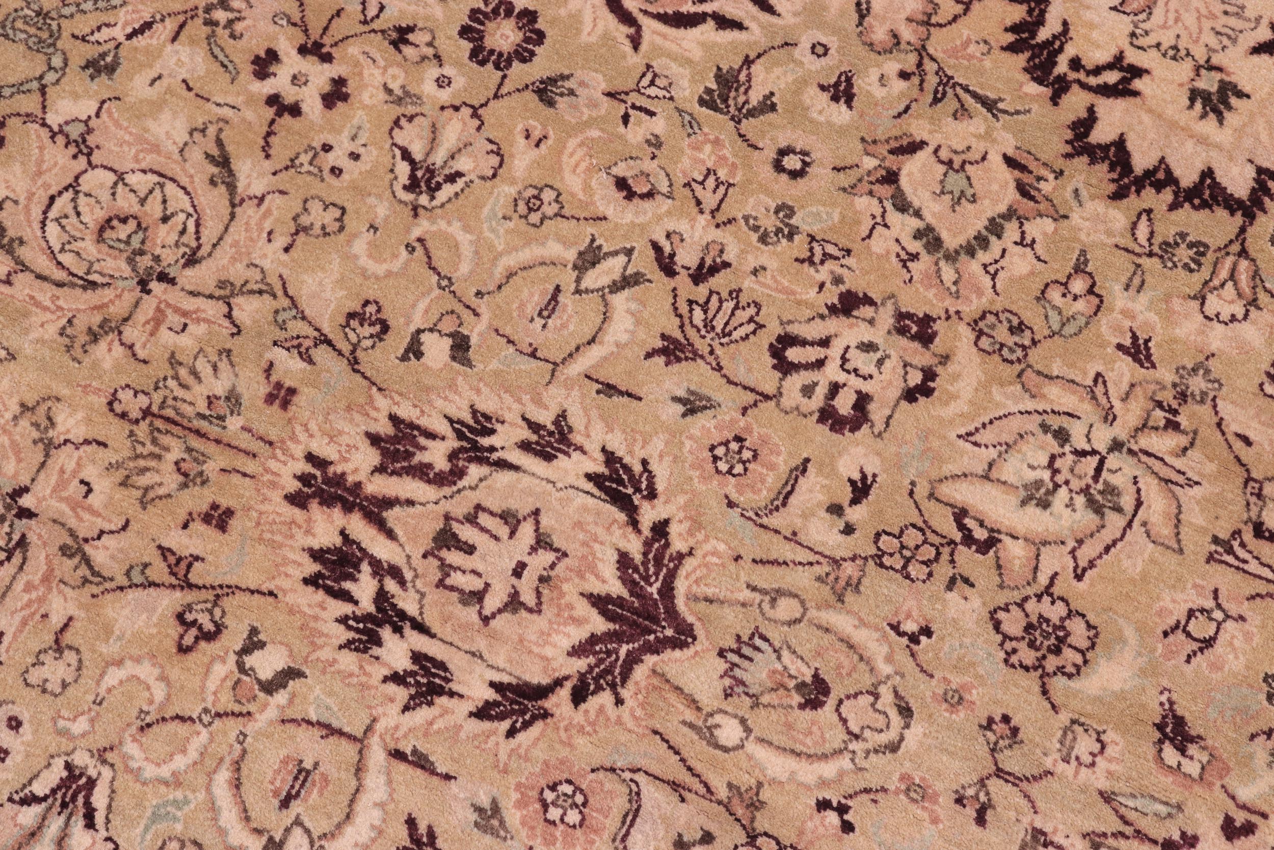handmade Traditional Round Kashan Gold Red Hand Knotted ROUND 100% WOOL area rug 8' x 8'