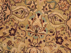 handmade Traditional Kashan Gold Red Hand Knotted ROUND 100% WOOL area rug 8x8