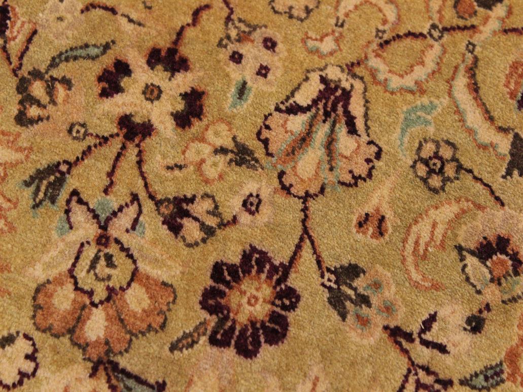 handmade Traditional Kashan Gold Red Hand Knotted ROUND 100% WOOL area rug 8x8