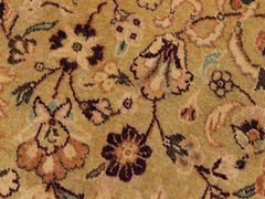 handmade Traditional Kashan Gold Red Hand Knotted ROUND 100% WOOL area rug 8x8