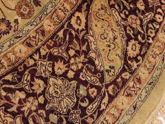 handmade Traditional Kashan Gold Red Hand Knotted ROUND 100% WOOL area rug 8x8