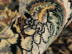 handmade Traditional Rimjim Black Grey Hand Knotted ROUND 100% WOOL area rug 8x8