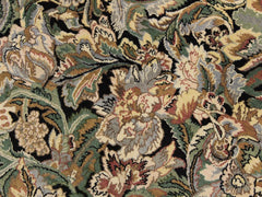 handmade Traditional Rimjim Black Grey Hand Knotted ROUND 100% WOOL area rug 8x8