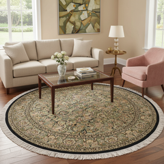 Heritage Laurette Black/Grey Wool Round - 7'11''X8'0''