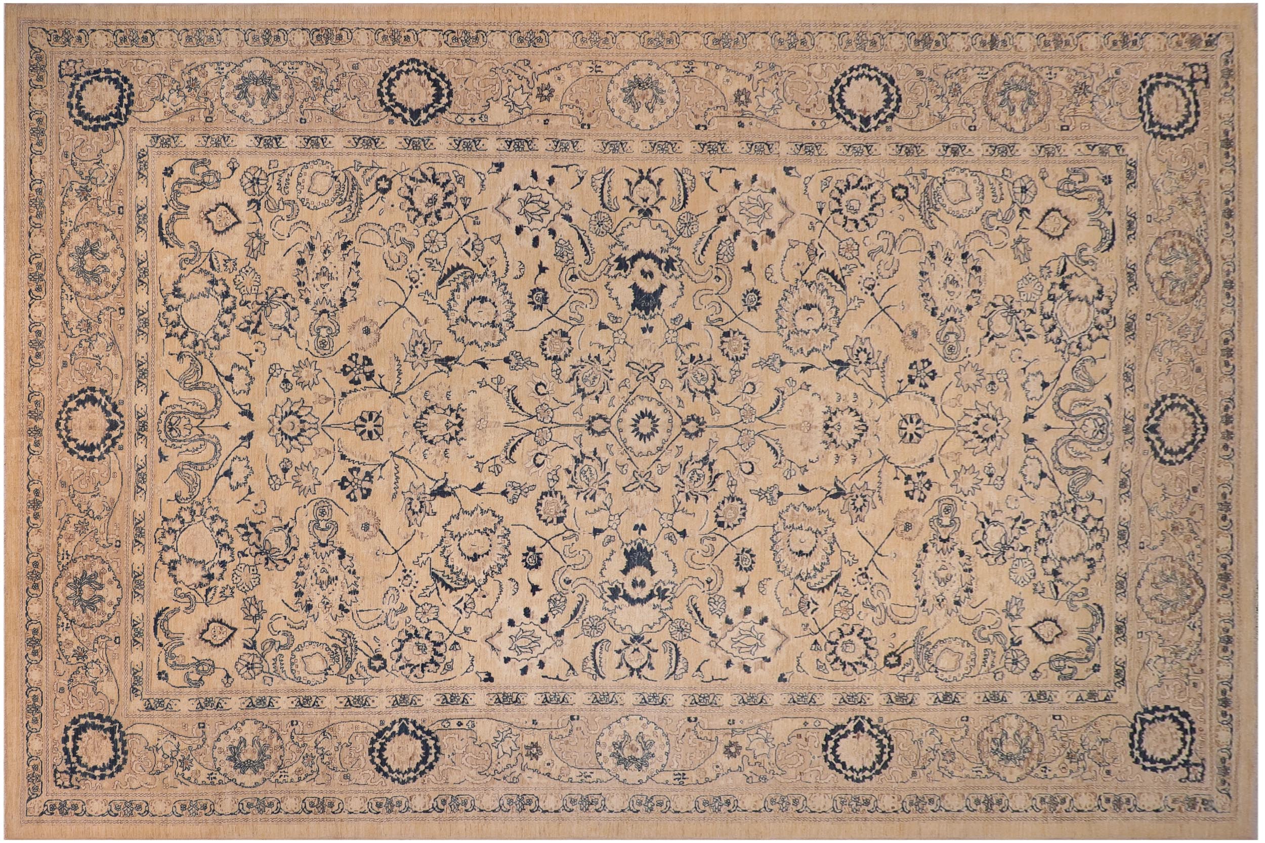 handmade Traditional Kafkaz Lt. Brown Tan Hand Knotted RECTANGLE 100% WOOL area rug 12x18