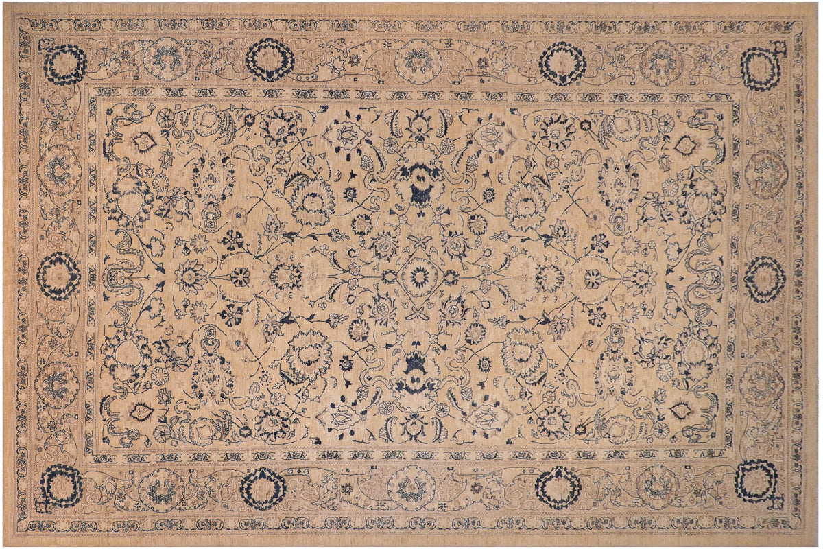 handmade Traditional Kafkaz Lt. Brown Tan Hand Knotted RECTANGLE 100% WOOL area rug 12x18