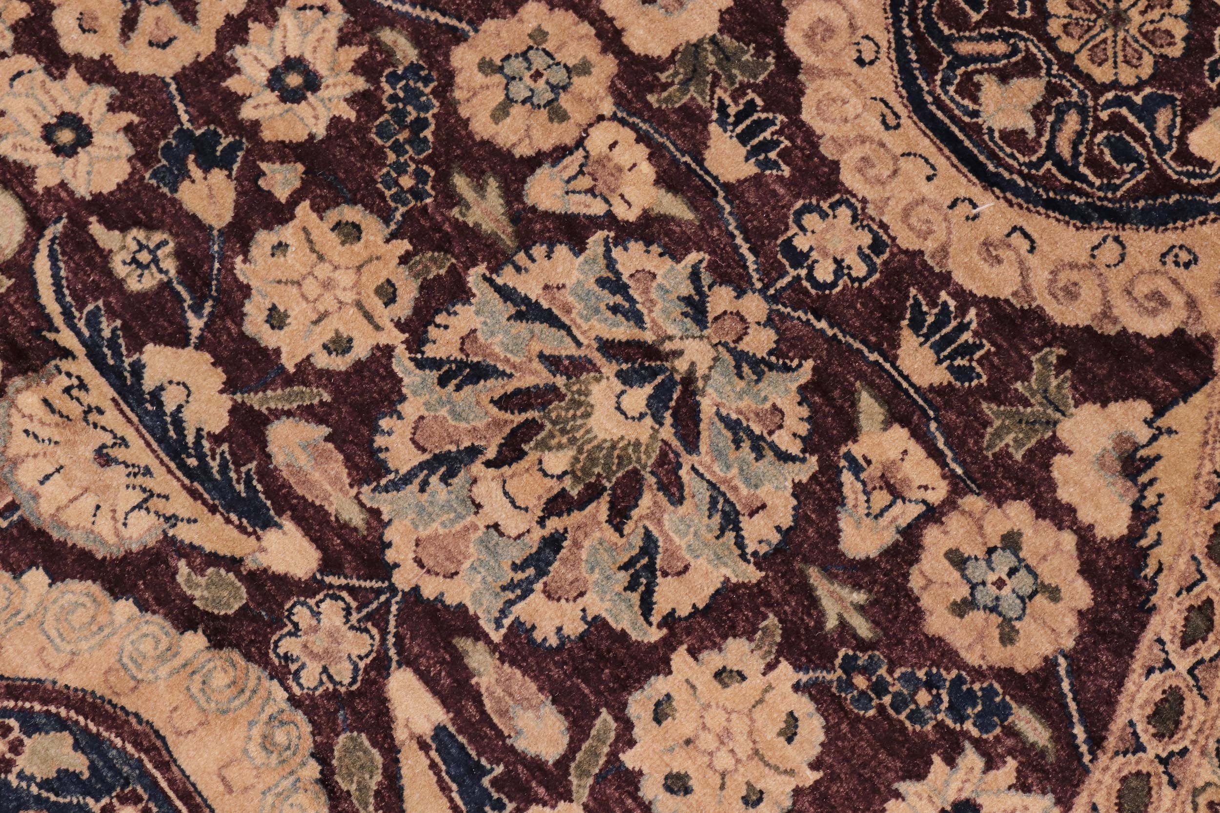 handmade Traditional Round Agra Tabriz Red Blue Hand Knotted ROUND 100% WOOL area rug 8' x 8'