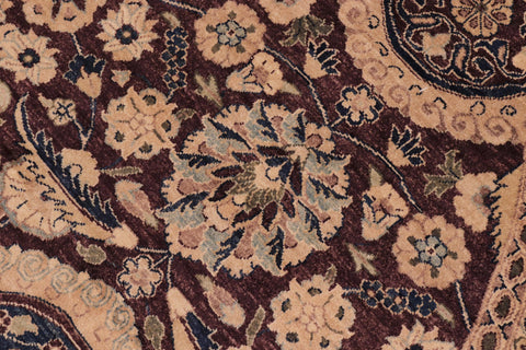 handmade Traditional Round Agra Tabriz Red Blue Hand Knotted ROUND 100% WOOL area rug 8' x 8'