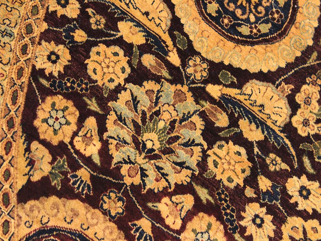 handmade Traditional Agra Tabriz Red Blue Hand Knotted ROUND 100% WOOL area rug 8x8