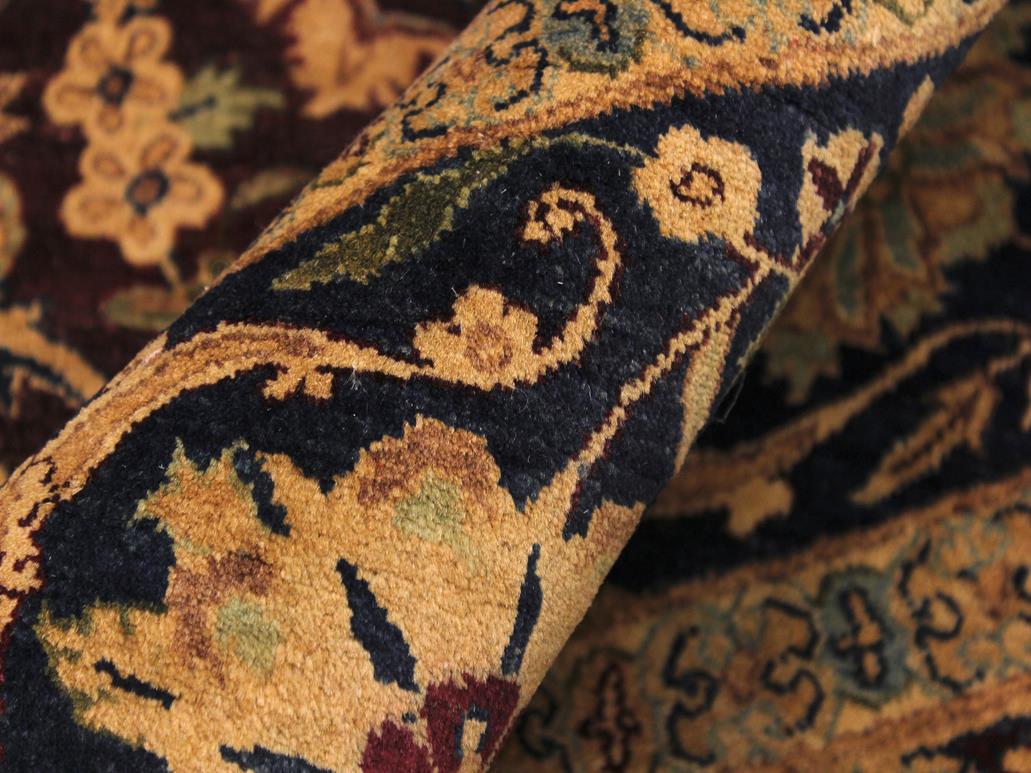 handmade Traditional Agra Tabriz Red Blue Hand Knotted ROUND 100% WOOL area rug 8x8