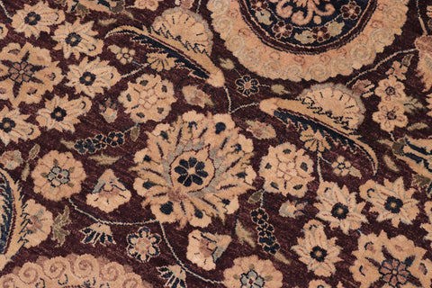 handmade Traditional Round Agra Tabriz Red Blue Hand Knotted ROUND 100% WOOL area rug 8' x 8'