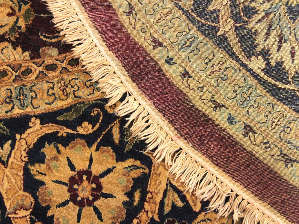 handmade Traditional Agra Tabriz Red Blue Hand Knotted ROUND 100% WOOL area rug 8x8