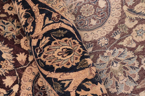 handmade Traditional Round Agra Tabriz Red Blue Hand Knotted ROUND 100% WOOL area rug 8' x 8'