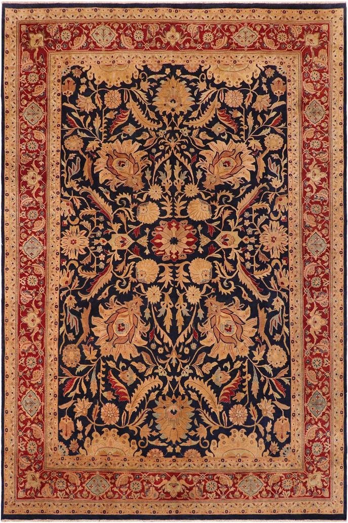 Traditional Sultanabad Carolee Blue Red Hand Knotted Area rugs 10 x 14