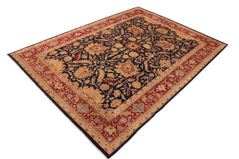 handmade Traditional Sultanabad Blue Red Hand Knotted RECTANGLE 100% WOOL area rug 10 x 14
