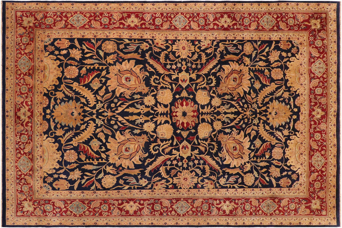 handmade Traditional Sultanabad Blue Red Hand Knotted RECTANGLE 100% WOOL area rug 10x14