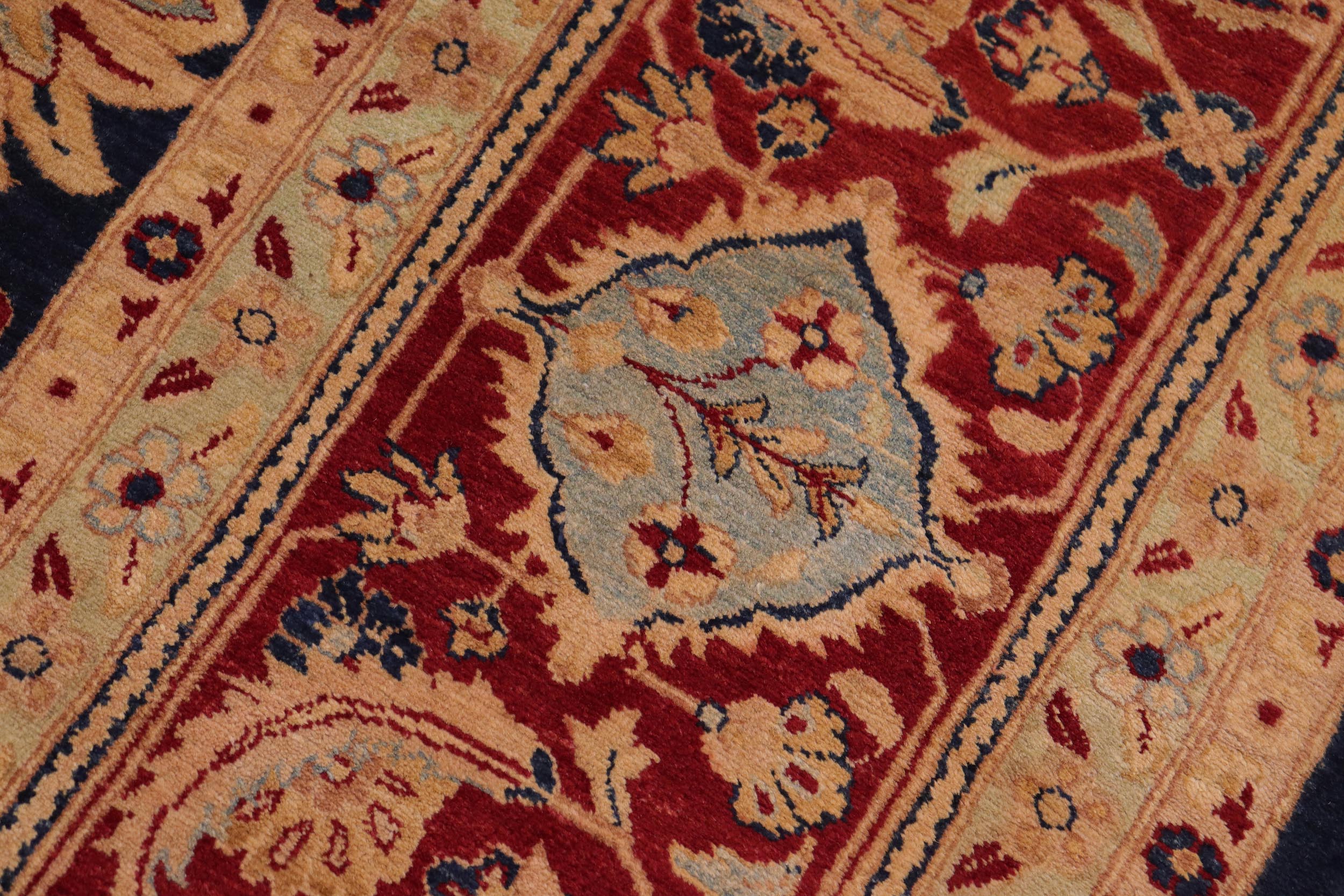 handmade Traditional Sultanabad Blue Red Hand Knotted RECTANGLE 100% WOOL area rug 10 x 14