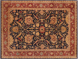 handmade Traditional Sultanabad Blue Red Hand Knotted RECTANGLE 100% WOOL area rug 10x14