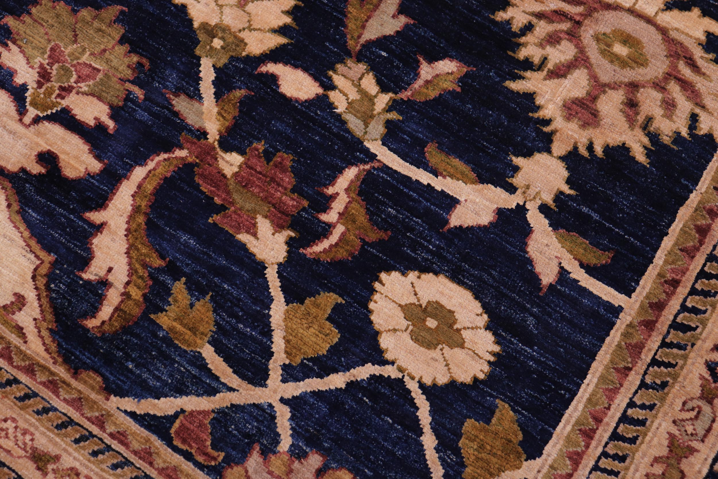 handmade Transitional Kafkaz Blue Rust Hand Knotted RECTANGLE 100% WOOL area rug 13' x 16'
