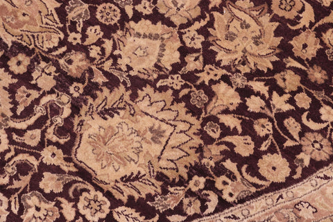 handmade Traditional Round Kashan Red Brown Hand Knotted ROUND 100% WOOL area rug 8' x 8'