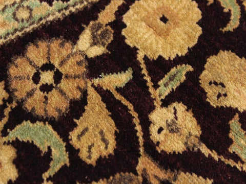 handmade Traditional Kashan Red Brown Hand Knotted ROUND 100% WOOL area rug 8x8