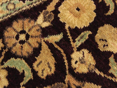 handmade Traditional Kashan Red Brown Hand Knotted ROUND 100% WOOL area rug 8x8