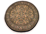 handmade Traditional Rasmi Romal Black Gray Hand Knotted ROUND 100% WOOL area rug 9x9