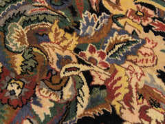 handmade Traditional Rasmi Romal Black Gray Hand Knotted ROUND 100% WOOL area rug 9x9