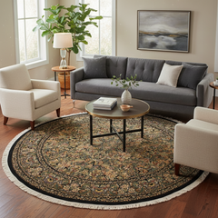 Heritage Anh Black/Gray Wool Round - 8'10''X9'0''