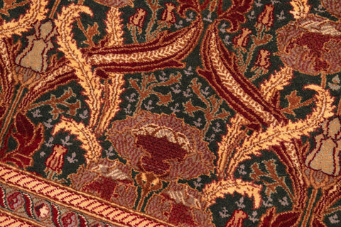 handmade Transitional Hamjolie Green Gold Hand Knotted RECTANGLE 100% WOOL area rug 5x8