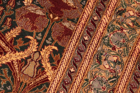 handmade Transitional Hamjolie Green Gold Hand Knotted RECTANGLE 100% WOOL area rug 5x8