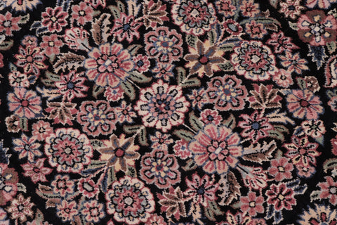 handmade Traditional Kashan Black Pink Hand Knotted ROUND 100% WOOL area rug 8' x 8'