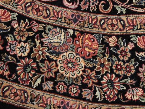 handmade Traditional Kashan Black Pink Hand Knotted ROUND 100% WOOL area rug 8x8