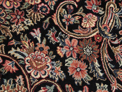 handmade Traditional Kashan Black Pink Hand Knotted ROUND 100% WOOL area rug 8x8