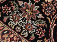 handmade Traditional Kashan Black Pink Hand Knotted ROUND 100% WOOL area rug 8x8