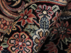 handmade Traditional Kashan Black Pink Hand Knotted ROUND 100% WOOL area rug 8x8