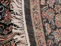 handmade Traditional Kashan Black Pink Hand Knotted ROUND 100% WOOL area rug 8x8