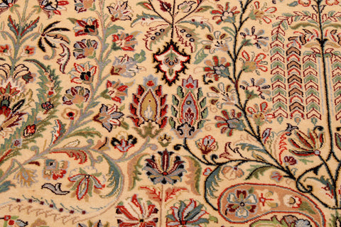 handmade Transitional  Ivory Green Hand Knotted RECTANGLE 100% WOOL area rug 9x14