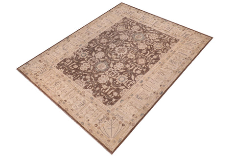 handmade Traditional Kafkaz Lt. Brown Ivory Hand Knotted RECTANGLE 100% WOOL area rug 12x14