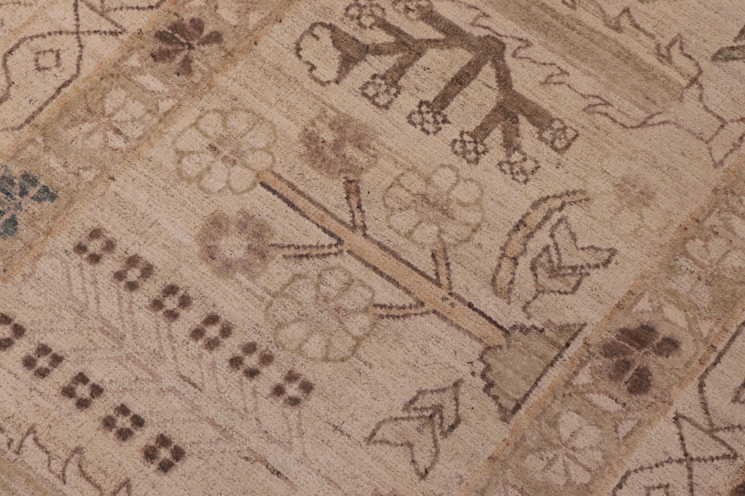 handmade Traditional Kafkaz Lt. Brown Ivory Hand Knotted RECTANGLE 100% WOOL area rug 12x14