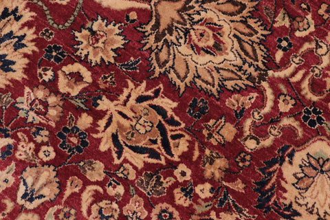 handmade Traditional Round Kashan Red Blue Hand Knotted ROUND 100% WOOL area rug 8' x 8'