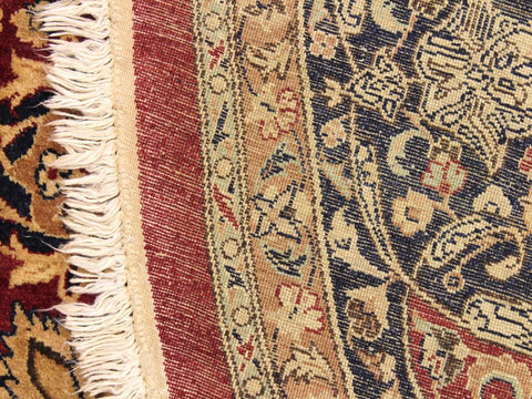 handmade Traditional Kashan Red Blue Hand Knotted ROUND 100% WOOL area rug 8x8