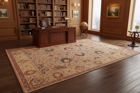 handmade Transitional Agra Tan Lt. Tan Hand Knotted RECTANGLE 100% WOOL area rug 12 x 16